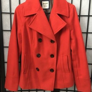 Women's orange peacoat